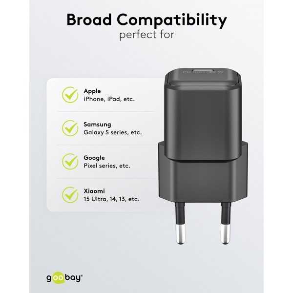 20 W USB-C PD GaN -pikalaturi Nano, musta