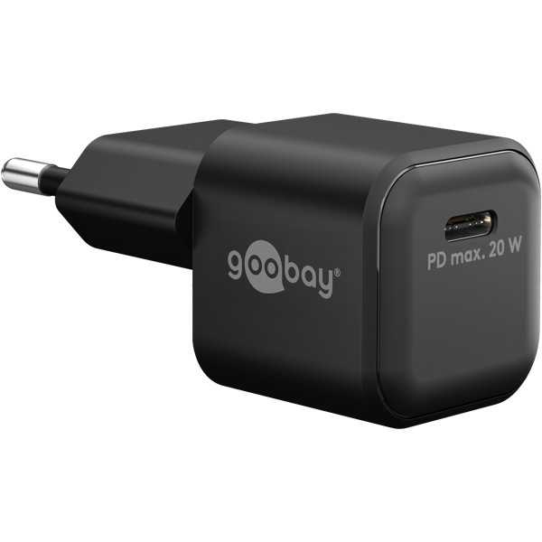 20 W USB-C PD GaN -pikalaturi Nano, musta