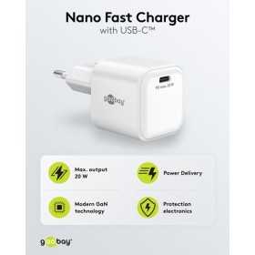 20 W USB-C PD GaN -pikalaturi Nano, valkoinen