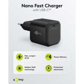 20 W USB-C PD GaN -pikalaturi Nano, musta