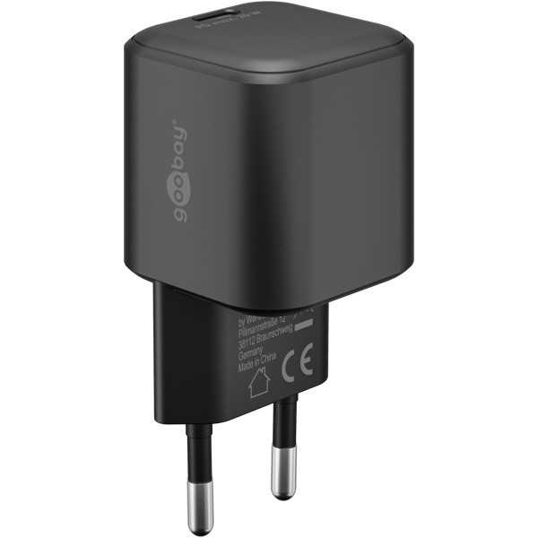 20 W USB-C PD GaN -pikalaturi Nano, musta
