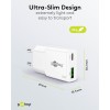 30 W USB-C PD GaN -kaksoispikalaturi, ohut, valkoinen
