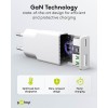 30 W USB-C PD GaN -kaksoispikalaturi, ohut, valkoinen