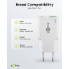 30 W USB-C PD GaN -kaksoispikalaturi, ohut, valkoinen