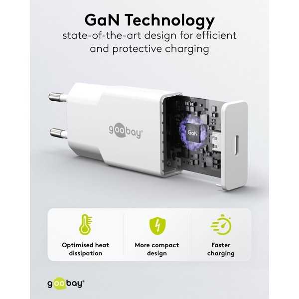 30 W USB-C PD GaN -pikalaturi, ohut, valkoinen