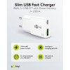 25 W USB-C PD GaN -kaksoispikalaturi, ohut, valkoinen
