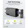 25 W USB-C PD GaN -kaksoispikalaturi, ohut, musta