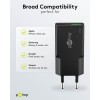 25 W USB-C PD GaN -kaksoispikalaturi, ohut, musta