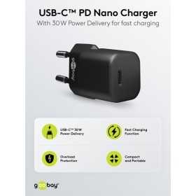 30 W USB-C PD GaN -pikalaturi Nano, musta