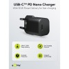 30 W USB-C PD GaN -pikalaturi Nano, musta