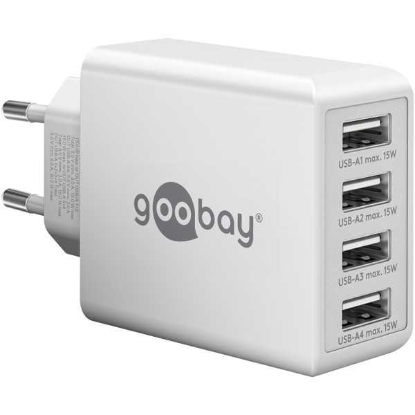 30 W USB-A -moniporttilaturi, valkoinen