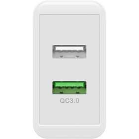 28 W USB-A QC -kaksoispikalaturi, valkoinen