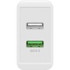 28 W USB-A QC -kaksoispikalaturi, valkoinen