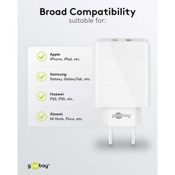 28 W USB-A QC -kaksoispikalaturi, valkoinen