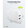 28 W USB-A QC -kaksoispikalaturi, valkoinen