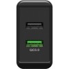28 W USB-A QC -kaksoispikalaturi, musta
