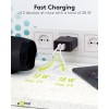 28 W USB-A QC -kaksoispikalaturi, musta