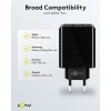 28 W USB-A QC -kaksoispikalaturi, musta