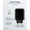 28 W USB-A QC -kaksoispikalaturi, musta