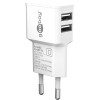 12 W USB-A kaksoislaturi, valkoinen