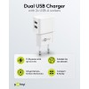 12 W USB-A kaksoislaturi, valkoinen