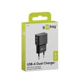 12 W USB-A kaksoislaturi musta