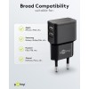 12 W USB-A kaksoislaturi musta