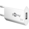 5 W USB-A-laturi, valkoinen