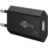 5 W USB-A-laturi musta
