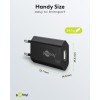 5 W USB-A-laturi musta