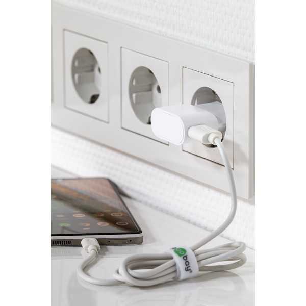 5 W USB-A-laturi, valkoinen