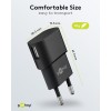 5 W USB-A-laturi musta