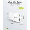 20 W USB-C PD GaN -kaksoispikalaturi, ohut, valkoinen