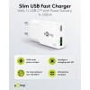 20 W USB-C PD GaN -kaksoispikalaturi, ohut, valkoinen