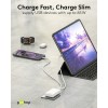 65 W USB-C PD GaN -kaksoispikalaturi 90° litteä valkoinen