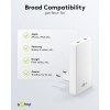 45 W USB-C PD GaN -kaksoispikalaturi 90° litteä valkoinen