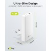 45 W USB-C PD GaN -kaksoispikalaturi 90° litteä valkoinen