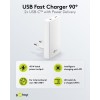 45 W USB-C PD GaN -kaksoispikalaturi 90° litteä valkoinen