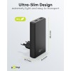 45 W USB-C PD GaN -kaksoispikalaturi 90° litteä musta
