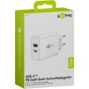 30 W USB-C PD GaN -kaksoispikalaturi, valkoinen