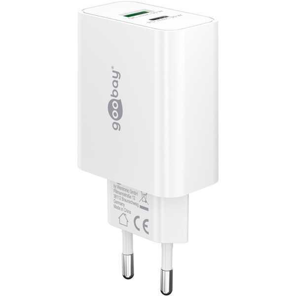 30 W USB-C PD GaN -kaksoispikalaturi, valkoinen
