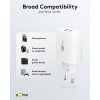 30 W USB-C PD GaN -kaksoispikalaturi, valkoinen
