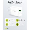 30 W USB-C PD GaN -kaksoispikalaturi, valkoinen