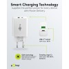 30 W USB-C PD GaN -kaksoispikalaturi, valkoinen