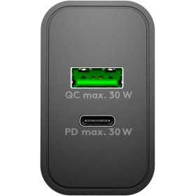 30 W USB-C PD GaN -kaksoispikalaturi, musta