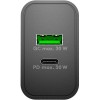 30 W USB-C PD GaN -kaksoispikalaturi, musta