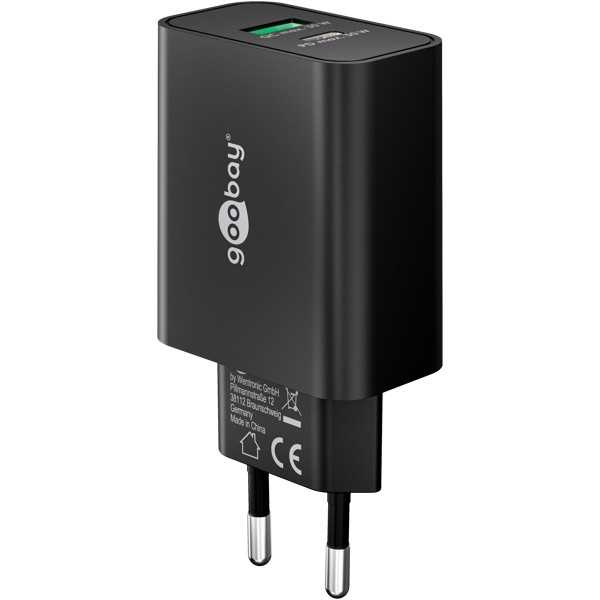 30 W USB-C PD GaN -kaksoispikalaturi, musta