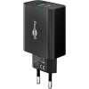 30 W USB-C PD GaN -kaksoispikalaturi, musta