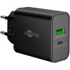 30 W USB-C PD GaN -kaksoispikalaturi, musta