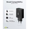 30 W USB-C PD GaN -kaksoispikalaturi, musta